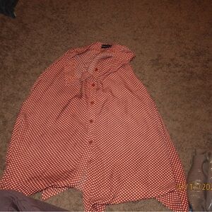 Red Polka Dot Button-Up skirt